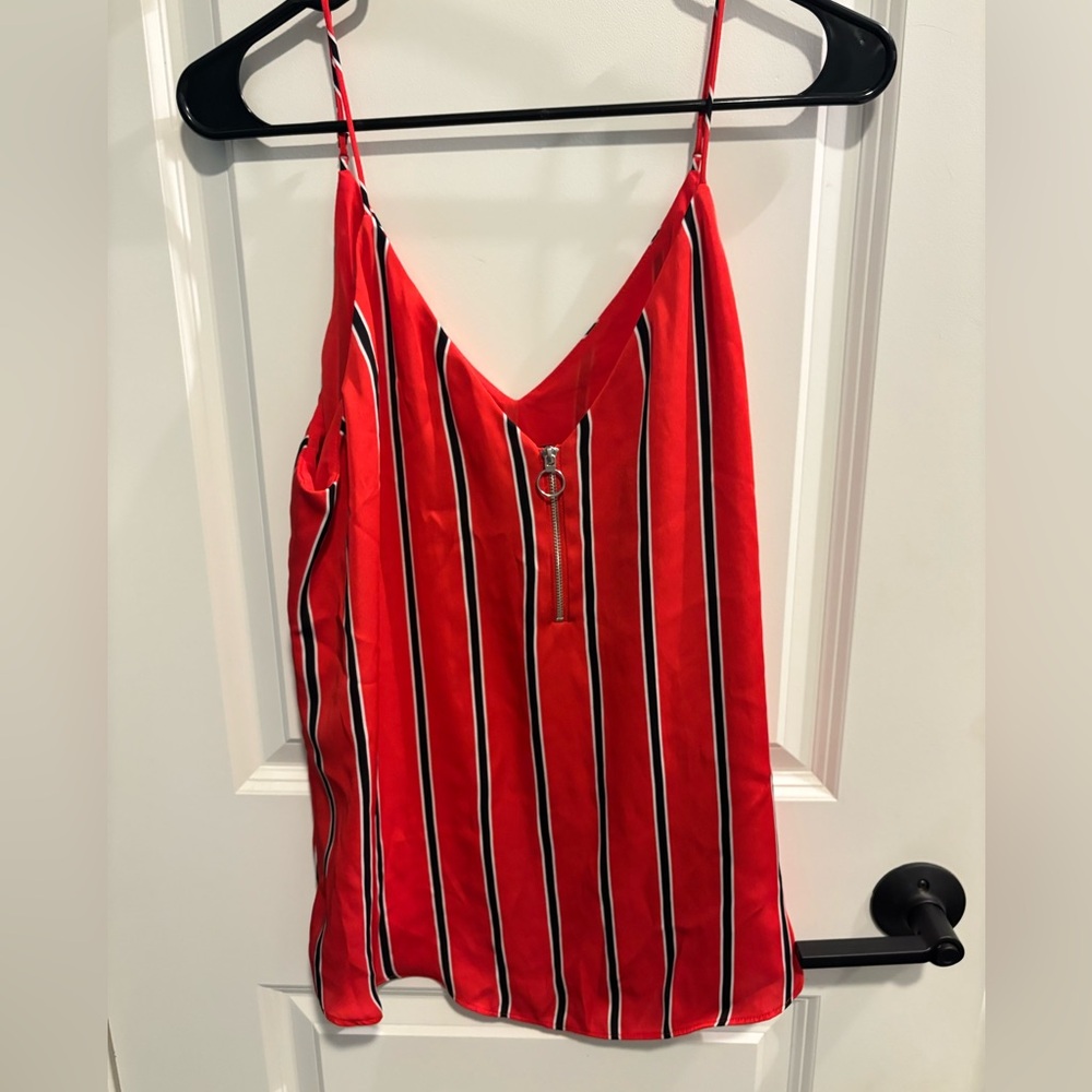 Express Red and Black Striped Camisole